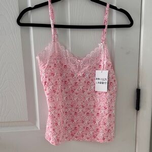 Roller Rabbit Pink Lace-Trim Monkey Print Cami